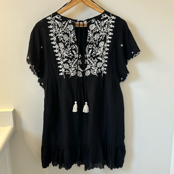 ZARA Embroidered Cover-up / Jumpsuit, black Sz M. NWT. - Picture 4 of 11